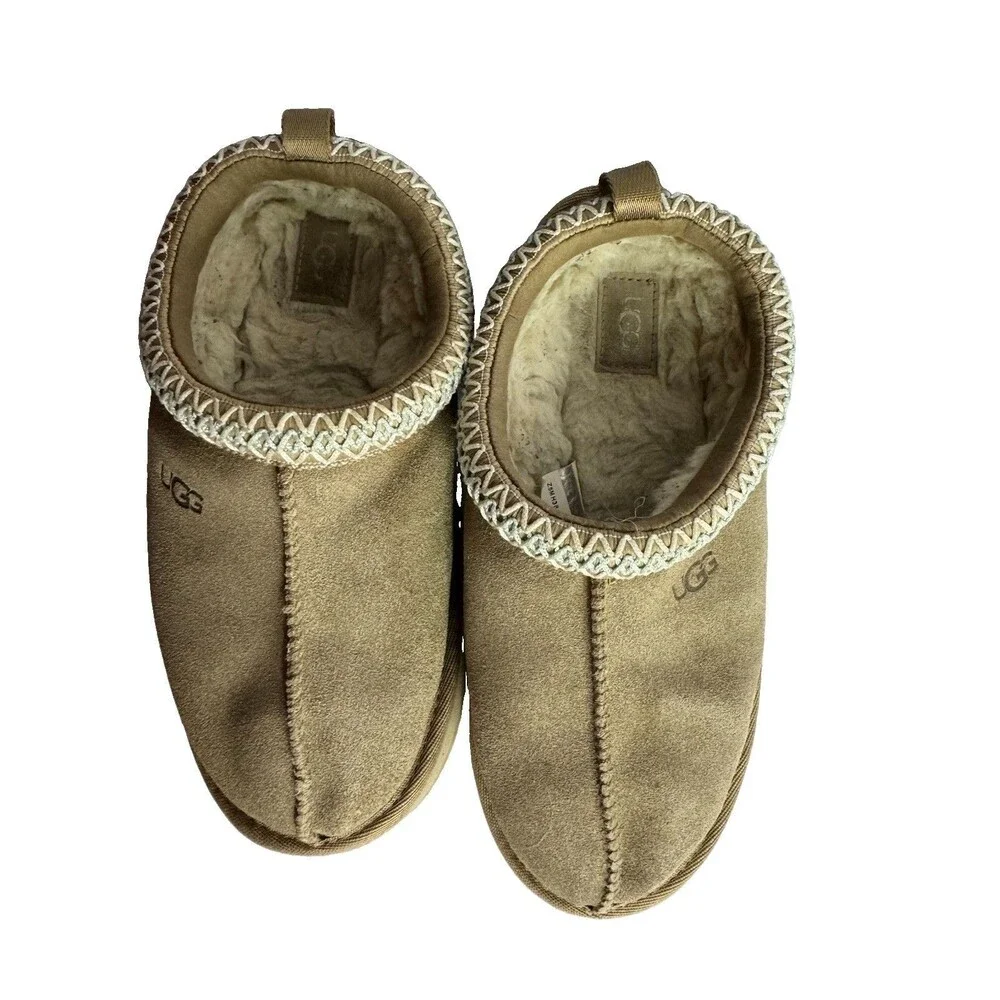 UGG Tasman II Unisex Kids Slip-On Suede Lined Slipper Beige US 3 EU 35